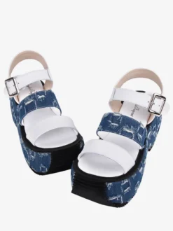 Sandales Lolita Gothiques Bout Rond Textile Chaussures D'été Lolita Blanches