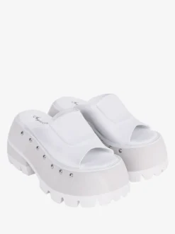 Sandales Lolita Gothiques Rivets Bout Rond En Cuir PU Chaussures D'été Lolita Noires