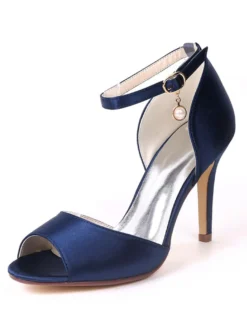 Sandales mariée à bout ouvert à talon haut avec boucle Sandales femme
