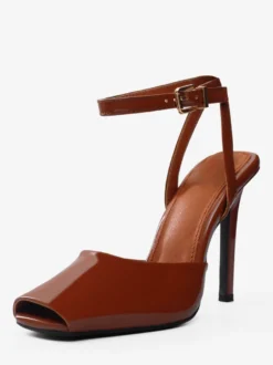 Sandales noires à talons hauts et bout ouvert pour femme modèle 2026