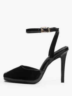 Sandales noires à talons hauts et bout ouvert pour femme modèle 2026