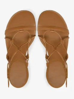 Sandales plates noires à lacets et bout ouvert pour femmes