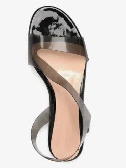 Sandales plates transparentes à bout ouvert pour femmes chaussures de plage