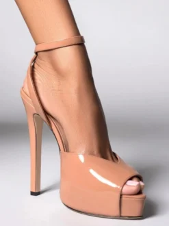 Sandales sexy à bout ouvert et talons hauts pour femmes avec plateforme et bride cheville.