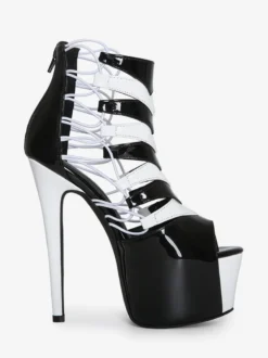 Sandales sexy à plateforme et bout ouvert pour femme bottines à talons hauts découpés