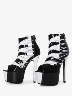 Sandales sexy à plateforme et bout ouvert pour femme bottines à talons hauts découpés