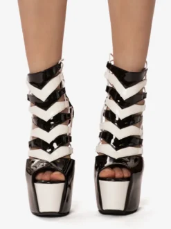 Sandales sexy à plateforme et bout ouvert pour femme bottines à talons hauts découpés