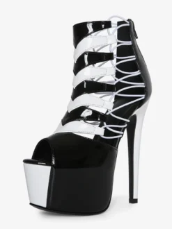 Sandales sexy à plateforme et bout ouvert pour femme bottines à talons hauts découpés