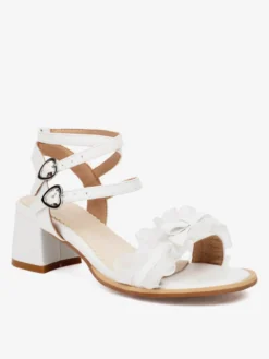 Sandales Sweet Lolita avec nœuds roses chaussures d'été en cuir PU à bout rond