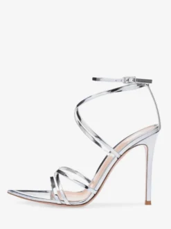 Sandales à talon pour femmes bout pointu talon aiguille sandales en PU verni