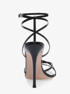 Sandales à talon pour femmes bout pointu talon aiguille sandales en PU verni