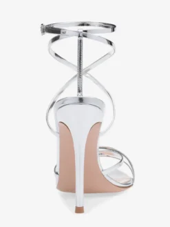 Sandales à talon pour femmes bout pointu talon aiguille sandales en PU verni