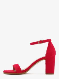 Sandales à talons carrés et bout ouvert en daim pour femmes