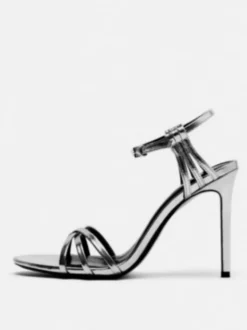Sandales À Talons Dorées Sexy Bride À La Cheville Chaussures De Soirée