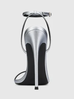 Sandales à talons hauts dorées à bout ouvert et talon aiguille Chaussures de fête