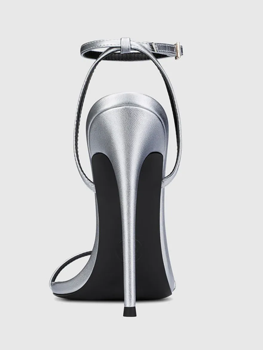 Sandales à talons hauts dorées à bout ouvert et talon aiguille Chaussures de fête