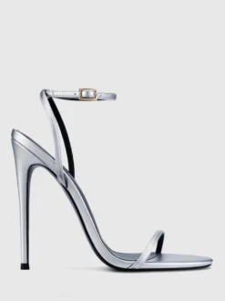 Sandales à talons hauts dorées à bout ouvert et talon aiguille Chaussures de fête
