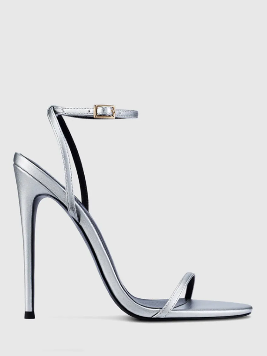 Sandales à talons hauts dorées à bout ouvert et talon aiguille Chaussures de fête
