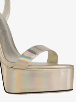 Sandales à talons hauts dorées à plateforme et bout ouvert chaussures sexy à talons hauts