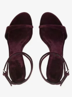 Sandales à talons hauts en velours à bout ouvert et croisées pour soirées