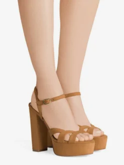Sandales à talons hauts pour femmes plateforme talon épais bride cheville