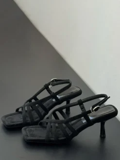 Sandales à talons hauts pour femmes bout ouvert talon chaton
