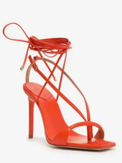 Sandales à talons hauts pour femmes tongs à bout ouvert chaussures de fête à lacets
