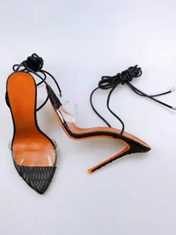 Sandales à talons hauts pour femmes bout ouvert talons aiguilles transparents chaussures de soirée