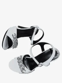 Sandales à talons hauts pour femmes bout ouvert strass talon aiguille