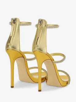 Sandales à talons hauts pour femmes ornées de strass et de brides à talons aiguilles chaussures de soirée