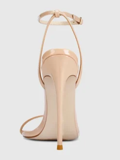 Sandales à talons pour femmes bout ouvert talon aiguille bride à la cheville chaussures de fête