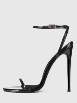 Sandales à talons pour femmes bout ouvert talon aiguille bride à la cheville chaussures de fête