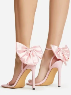 Sandales À Talons Pour Femmes Bout Ouvert Sandales À Talons Aiguilles Satiné