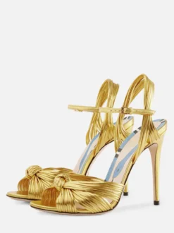 Sandales À Talons Pour Femmes Sandales À Bout Ouvert Talon Aiguille Cuir PU