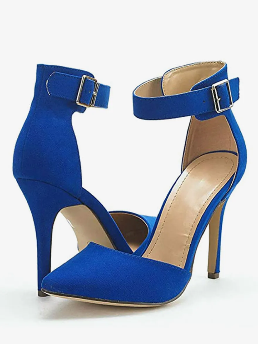 Sandales à talons Sandales Talon aiguille bleu Bout pointu Terry