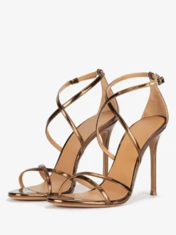 Sandales À Talons Sexy Chaussures Femmes Brides Talons Aiguilles Cuir PU