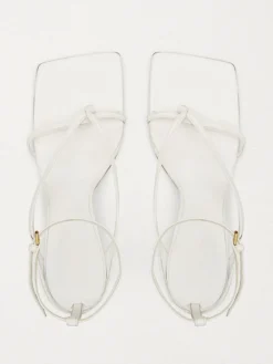 Sandales tongs bleues pour femmes sandales à talons hauts et brides.