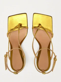 Sandales tongs bleues pour femmes sandales à talons hauts et brides.