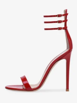 Sandale À Talon Aiguille Rouge Sexy Brides Chaussures De Soirée Femme