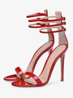 Sandale À Talon Aiguille Rouge Sexy Brides Chaussures De Soirée Femme