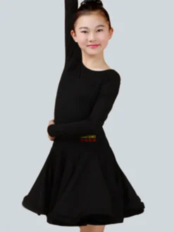 Sexy costume de danse latine en lycra elasthanne unicolore Robe Déguisements Halloween