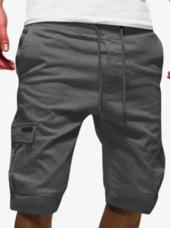 Short cargo pour homme avec cordon de serrage à la taille et poches pour l'été
