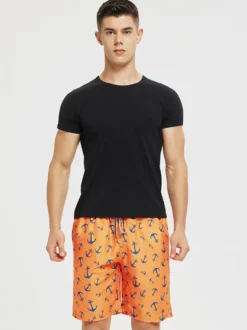 Short de bain homme à séchage rapide grande taille couleur plage