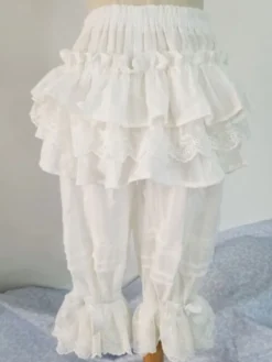 Short de lolita classique en dentelle blanche à volants Déguisements Halloween