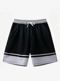 Short de plage pour homme coupe ample grande taille short de bain d'été longueur genou séchage rapide