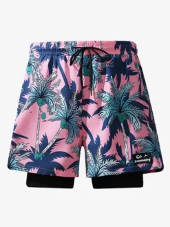 Short imprimé pour homme avec cordon de serrage à la taille pour l'été pour le cyclisme et la plage