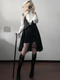 Short Lolita droit noir style bloomer gothique Lolita
