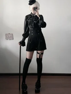 Short Lolita droit noir style bloomer gothique Lolita
