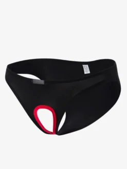 Slip en nylon avec passepoil découpé pour lingerie sexy