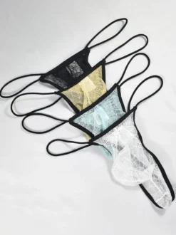Slip Homme Solide Motif Toile d'Araignée Nylon